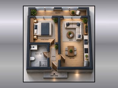 Satılık 1+1 Geniş Balkonlu Yeni Daire Geniş Ferah — fotoğraf 3