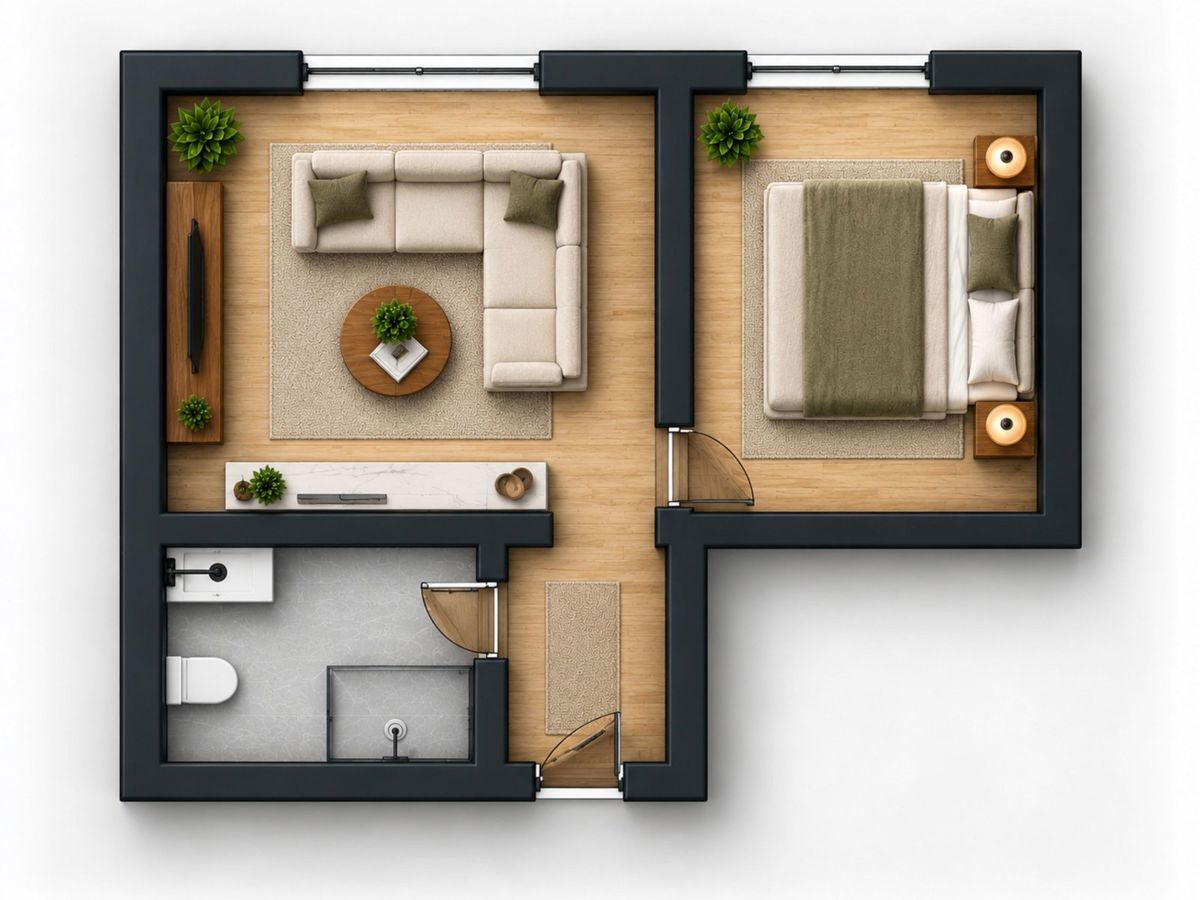 Güleray Sokak Cepheli 1+1 Sıfır Daire 1. Kat