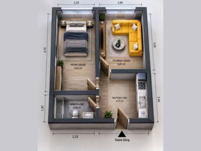 Espark'a 50 Mt. Full Eşyalı Satılık 20.000 TL Kira Getirili 1+1 — fotoğraf 20