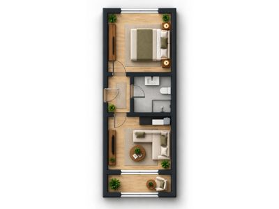 Kiralık 1+1 Güleray Sokak'ta Balkonlu İskanlı 1. Kat — fotoğraf 22